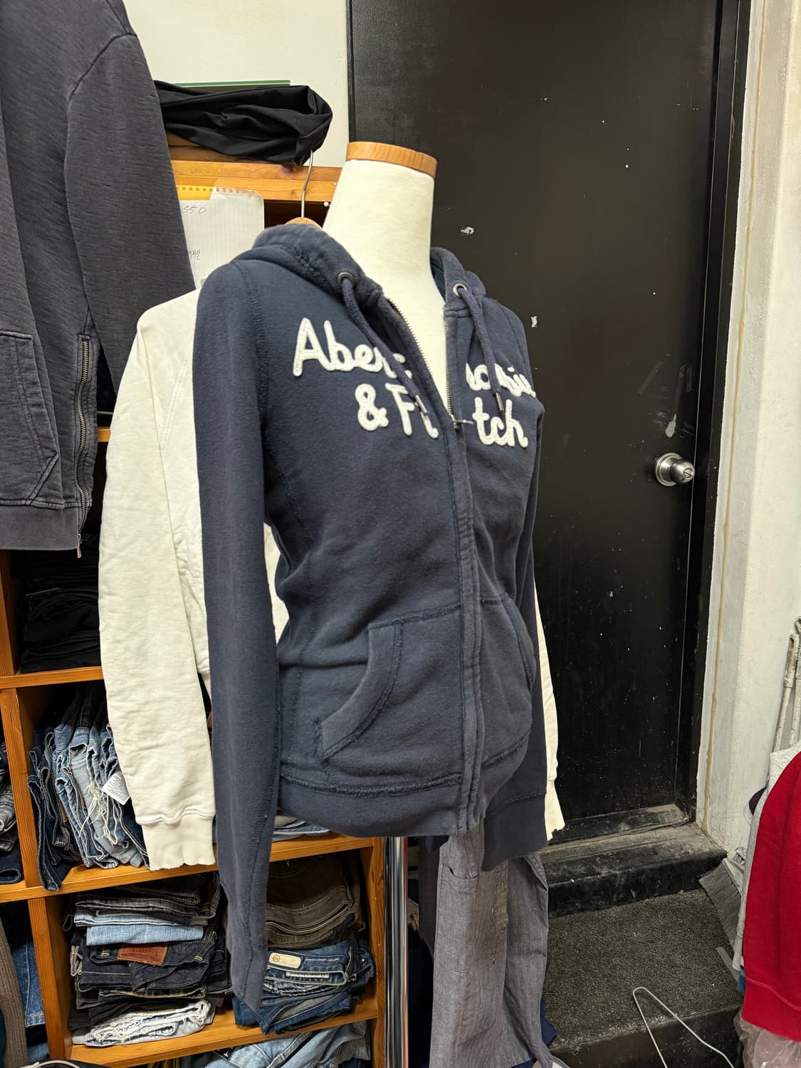 아베크롬비 네이비 딱붙 후드집업 상품이미지1