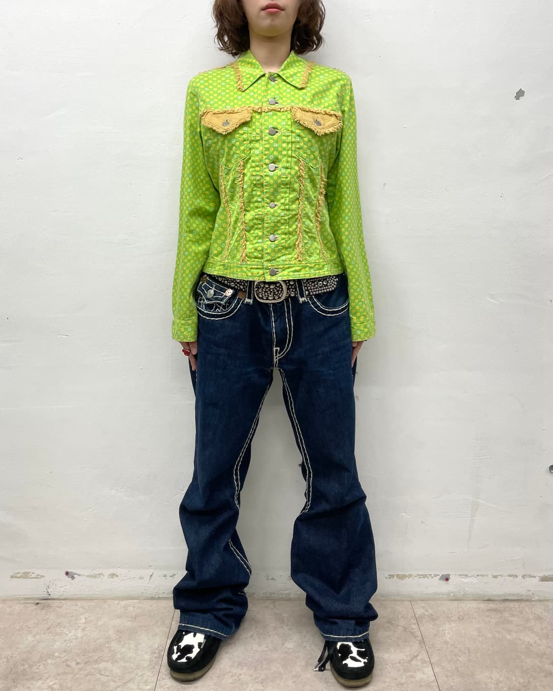 Betty Blue Flower Green Fringe Jacket 상품이미지4
