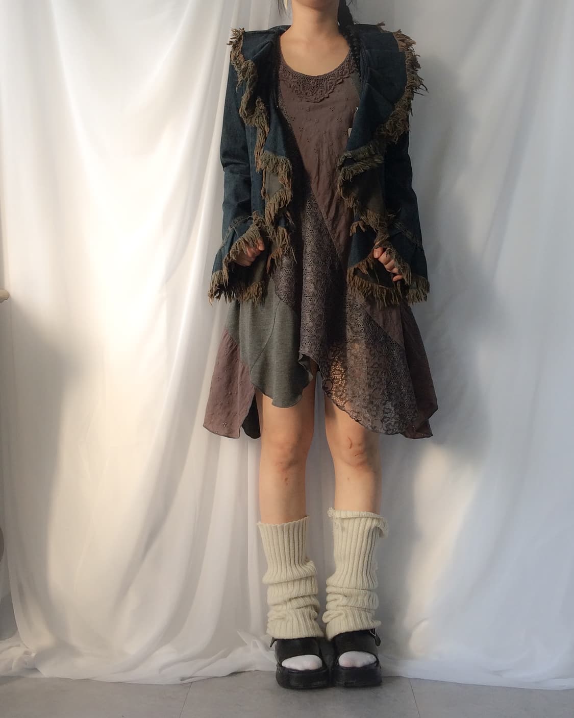Fringe point ruffle denim jacket 상품이미지7