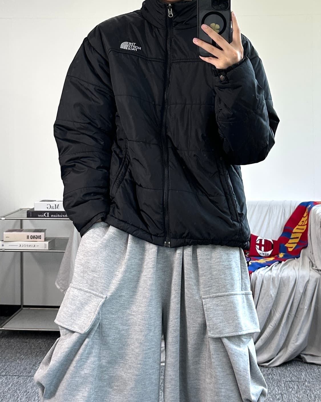 노스페이스 블랙 경량 점퍼 L 상품이미지3