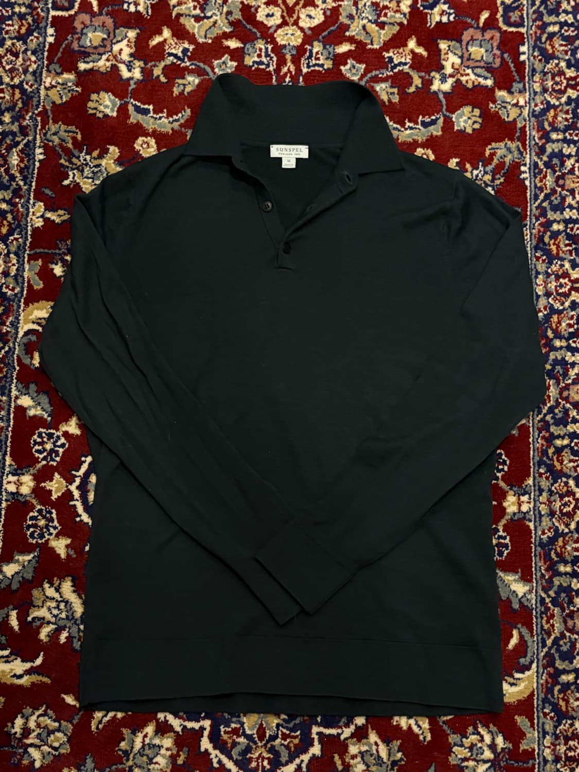 Sunspel 선스펠 다크그린 메리노울 피케셔츠 상품이미지1