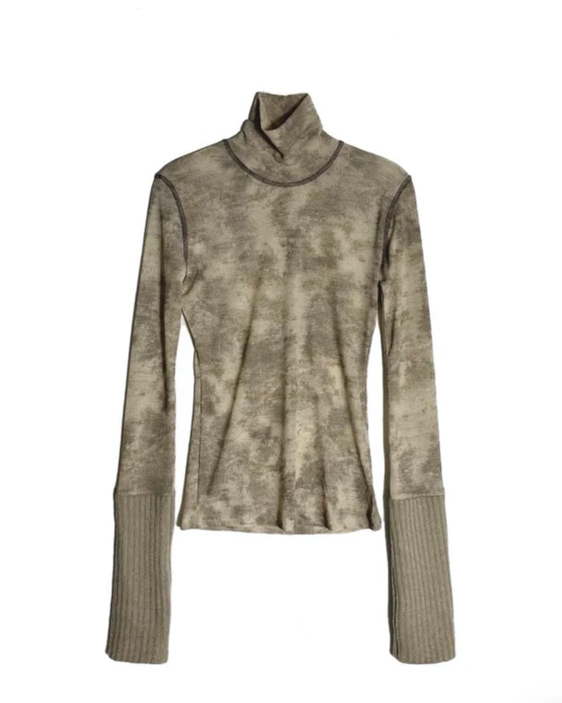 빈티지 시스루 패턴 목폴라 상품이미지1