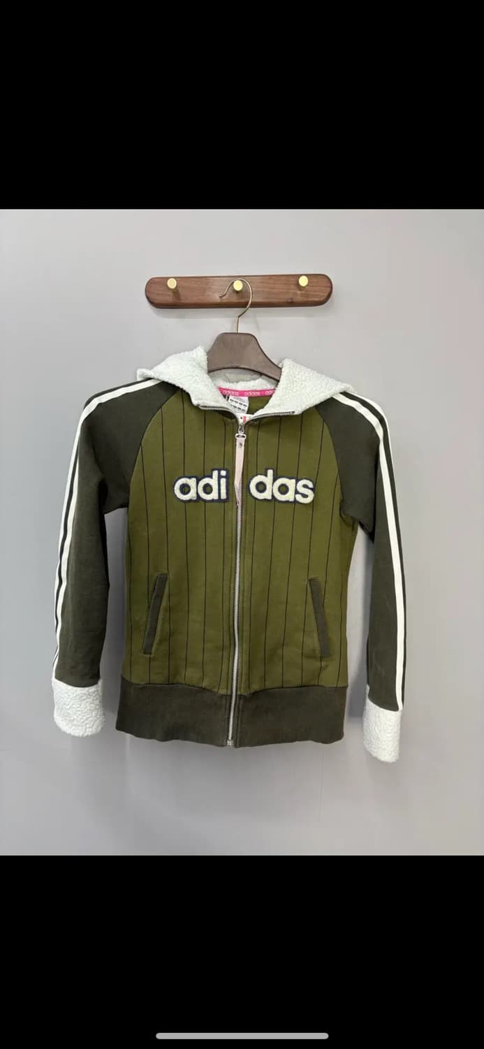아디다스 카키 털 후드집업 H1375 상품이미지2