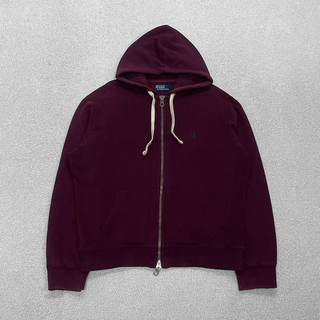 폴로 랄프로렌 포니 로고 써멀 후드집업 버건디 상품이미지1