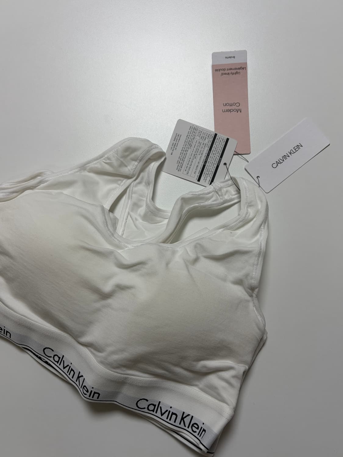 캘빈클라인 모던 코튼 레이서백 브라렛 M 화이트 상품이미지1