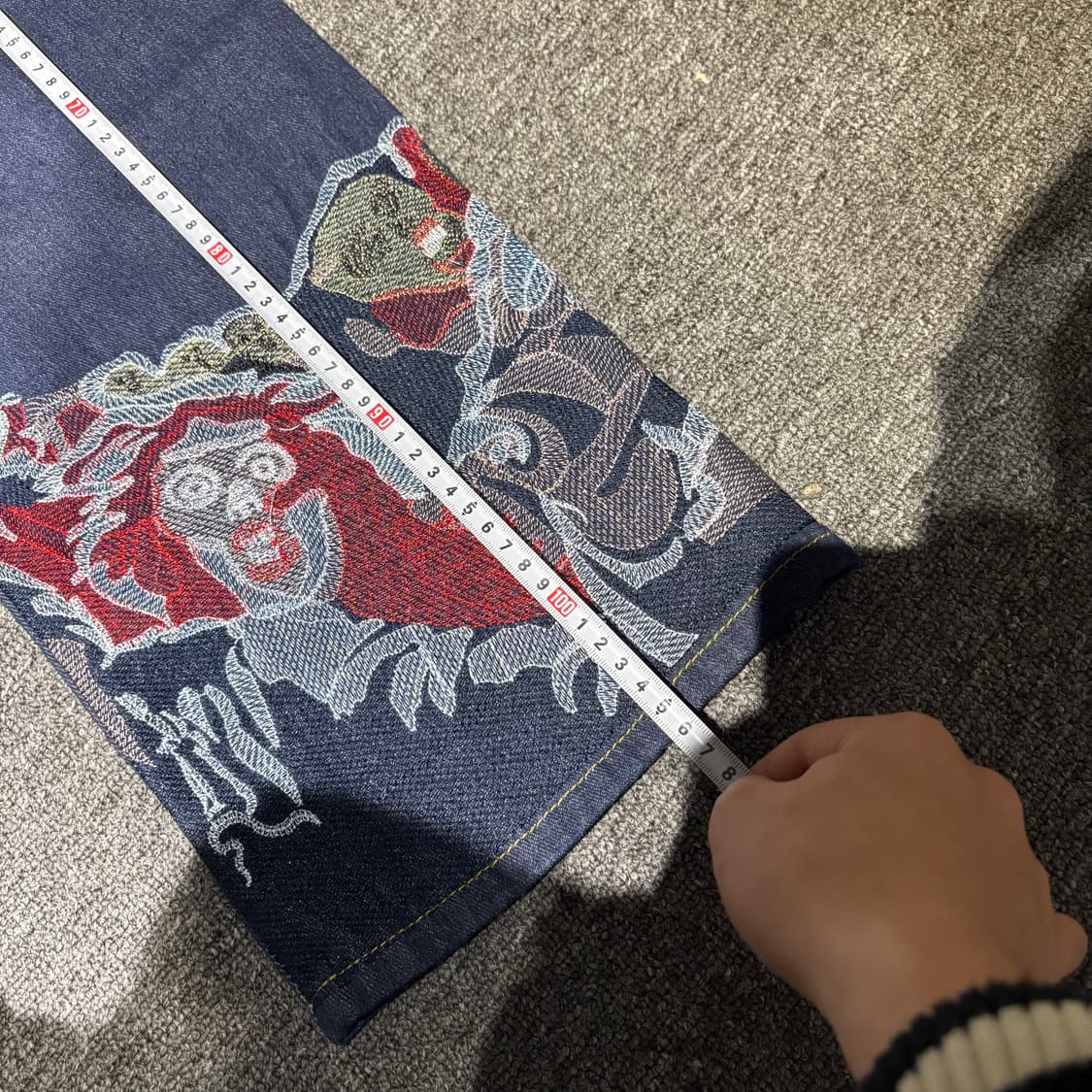 빈티지 백 자수 일제풍 데님팬츠 상품이미지4