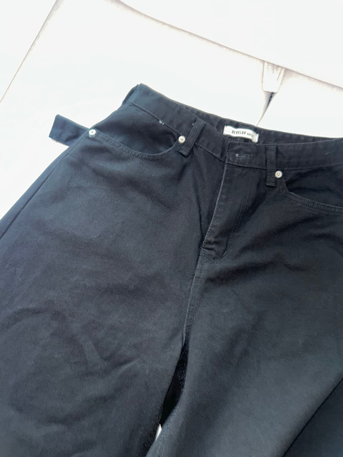 스터드 블랙 와이드 데님 상품이미지3