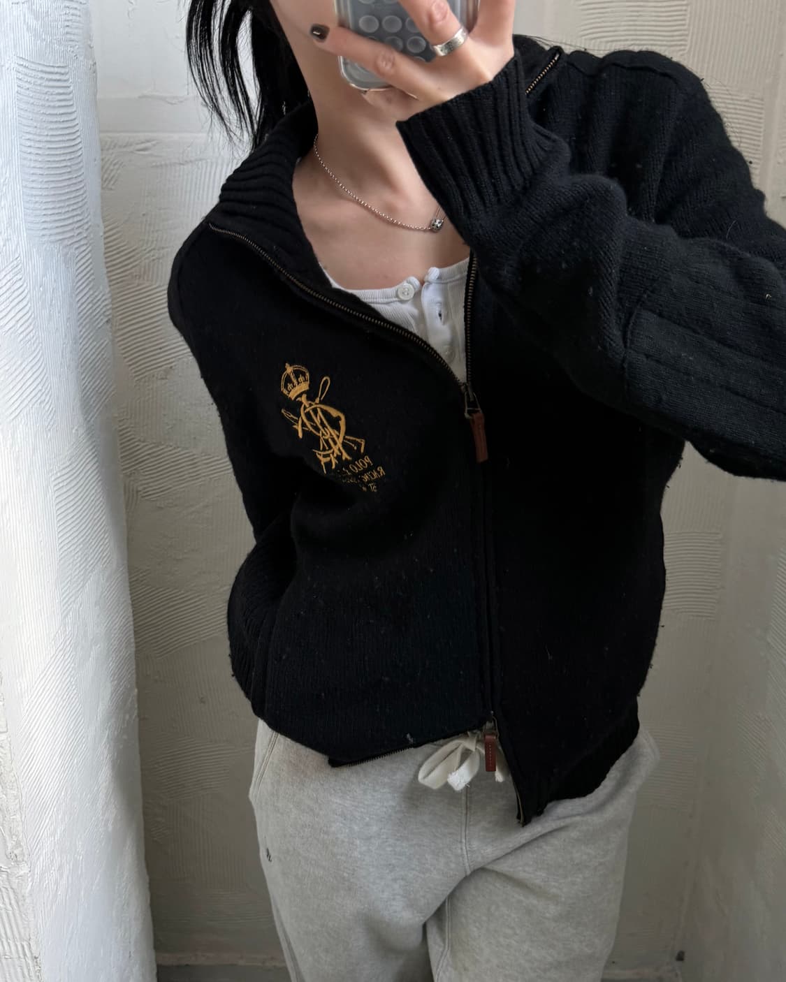 Polo 폴로 랄프로렌 골프자수로고 램스울 니트집업 상품이미지8