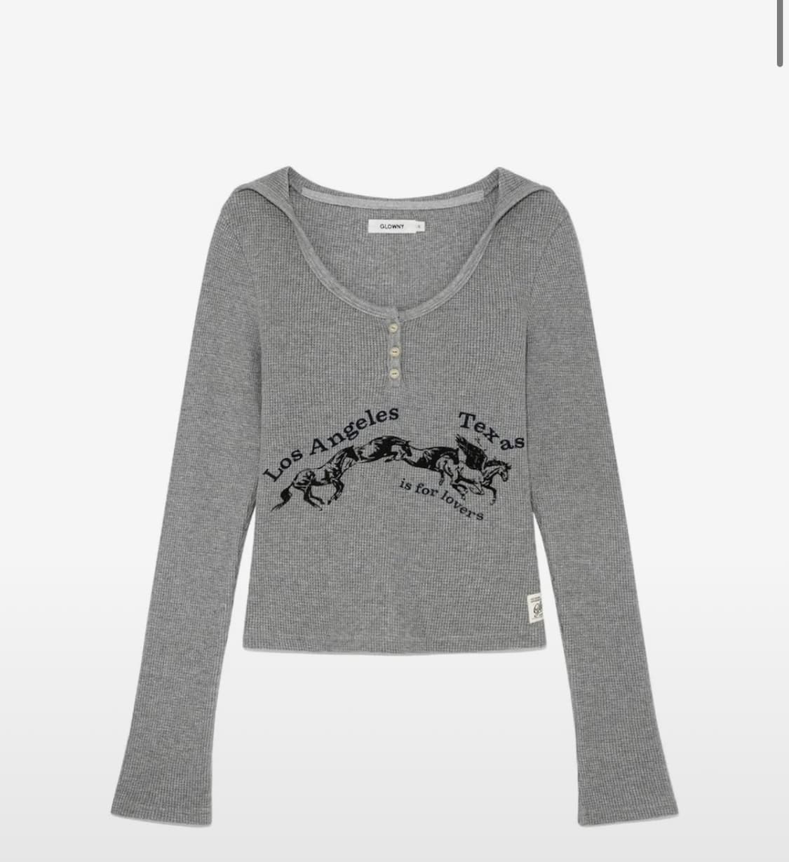 Glowny TEXAS WAFFLE LONG SLEEVE (GRAY) 상품이미지1