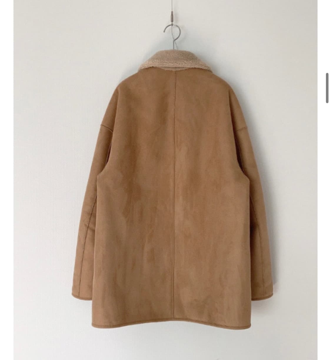 베이지보울 리버시블 하프 무스탕 베이지 상품이미지4