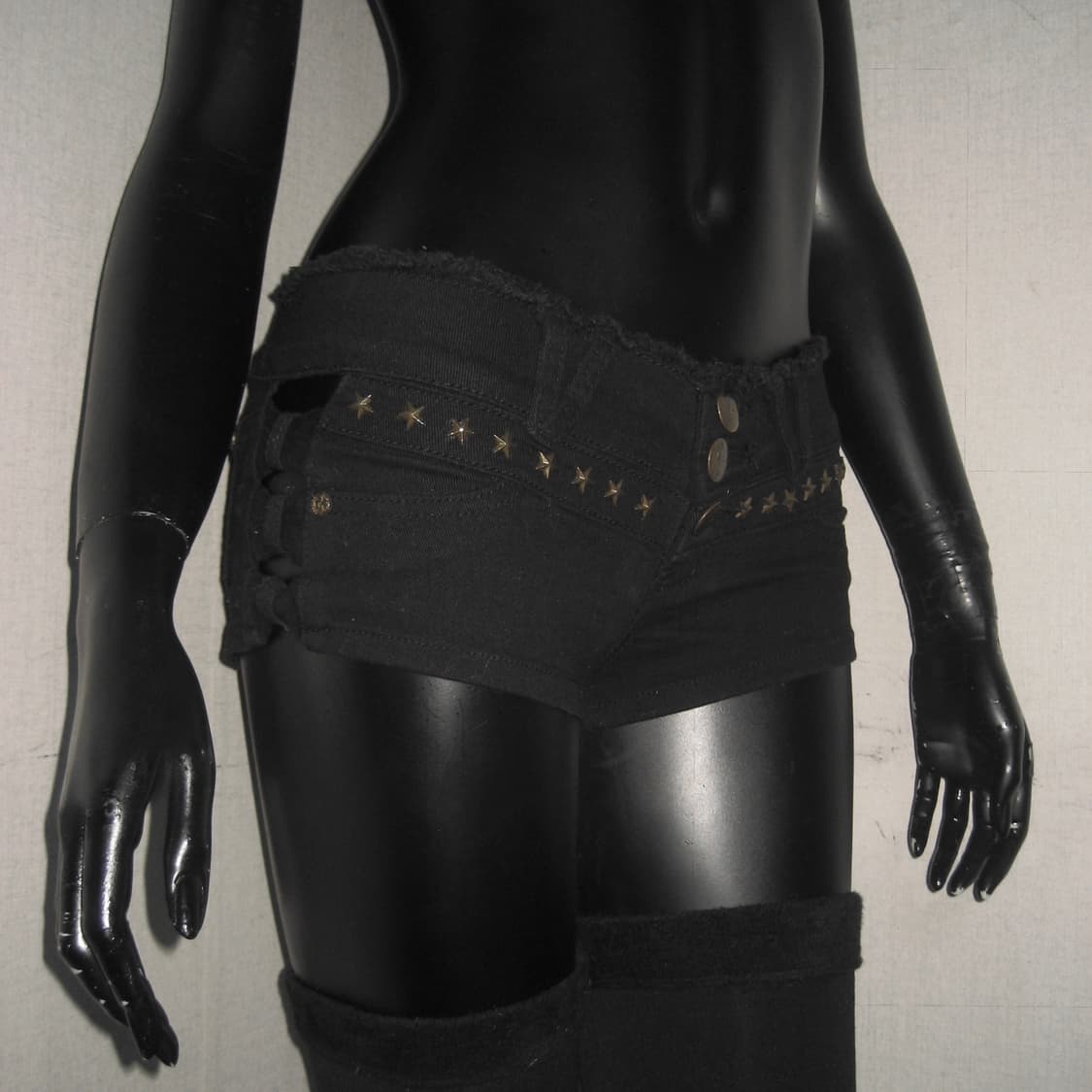 별 스터드 로우라이즈 팬츠 블랙 오네갸루 펑크 상품이미지3