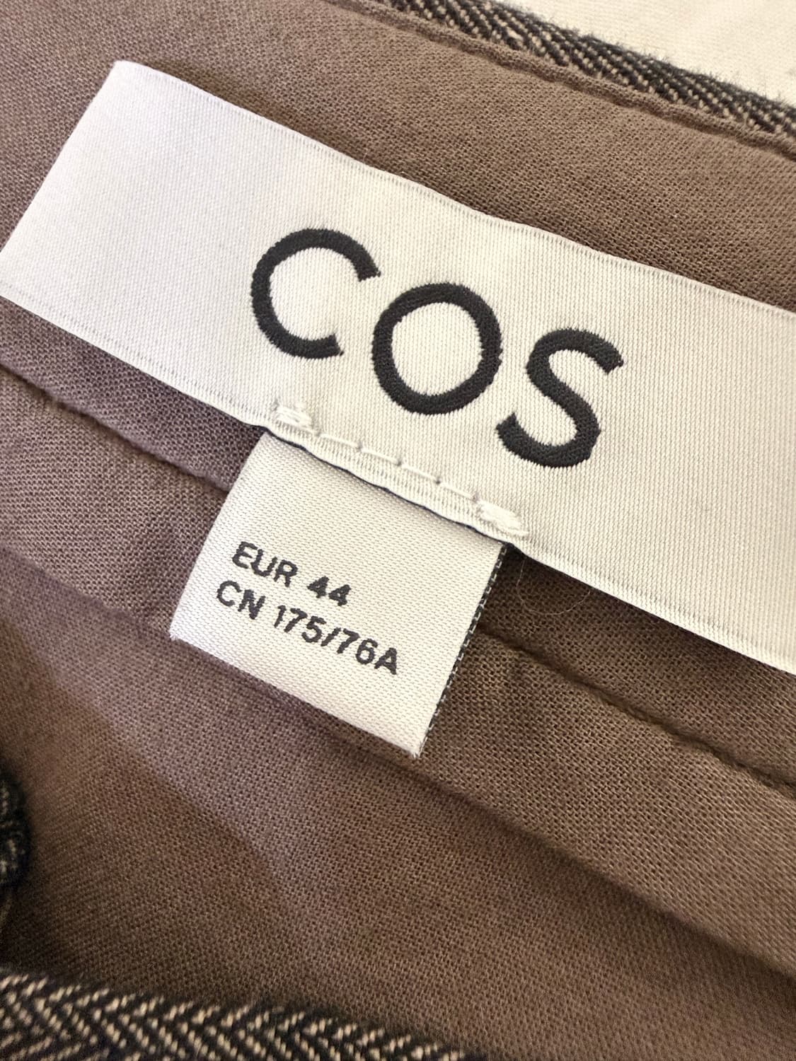 [44] Cos 헤링본 릴렉스드핏 와이드레그 트라우저 브라운 상품이미지2