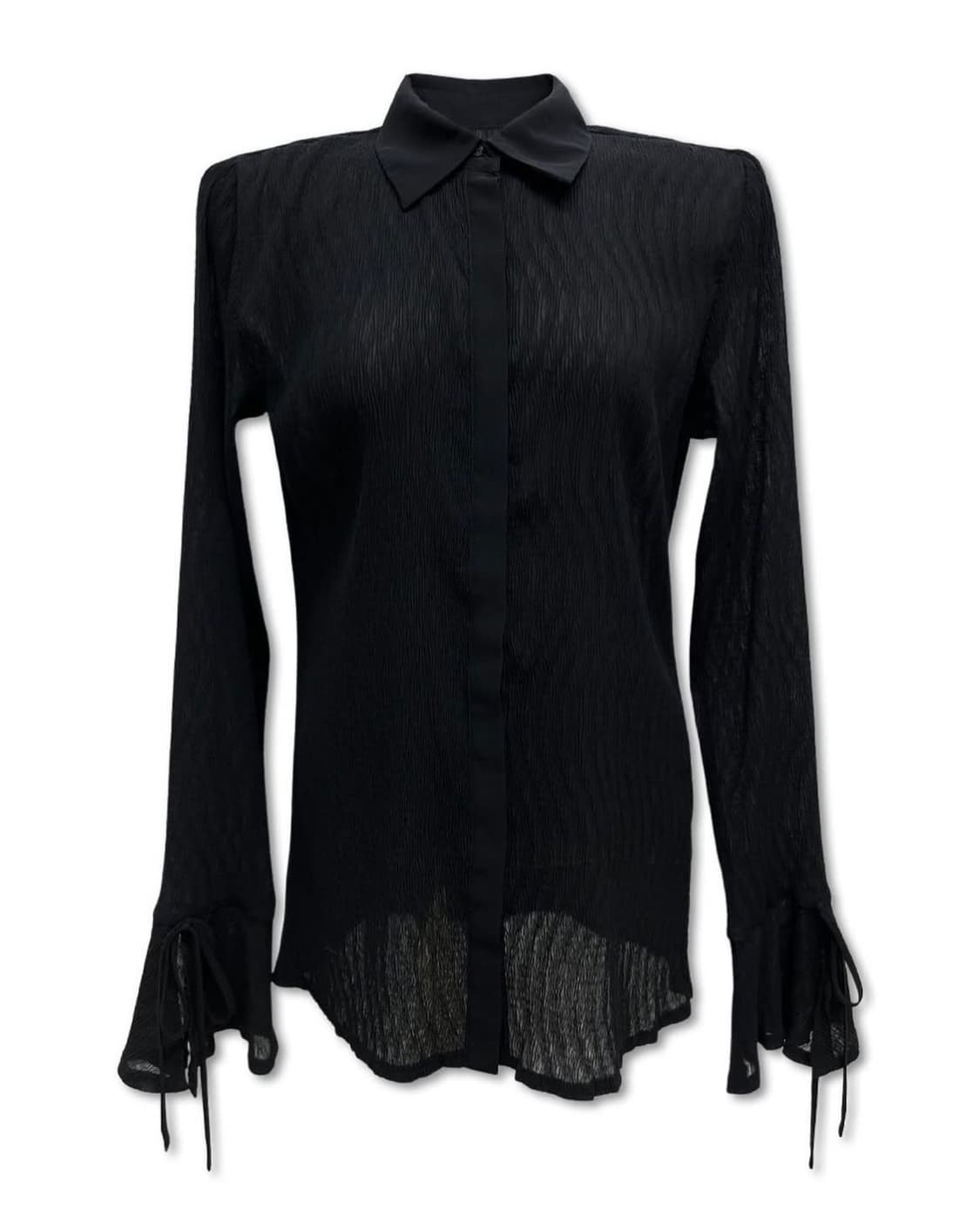 [새상품]페일제이드 스완 블라우스 블랙 검정 프릴 블라우스 상품이미지3