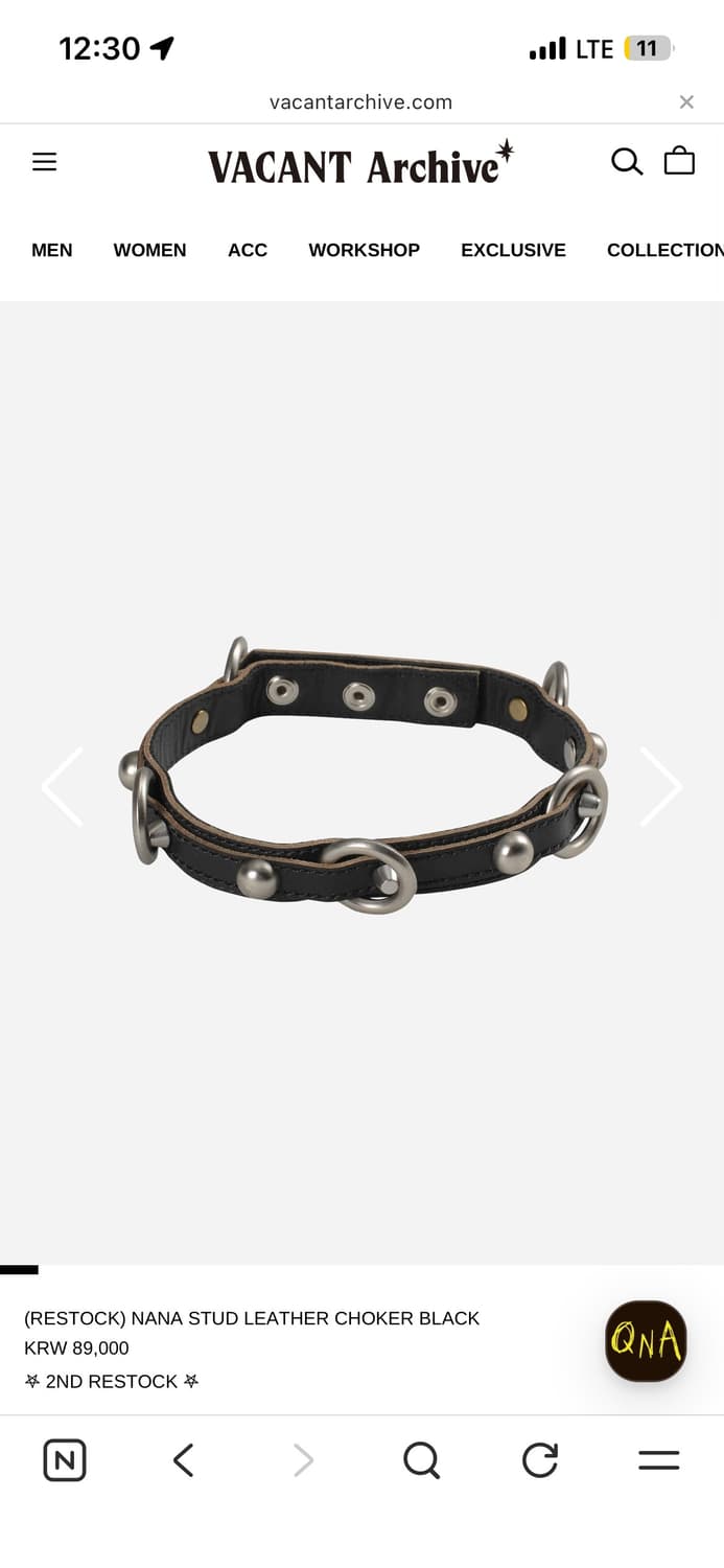 베이컨트아카이브 nana stud leather choker 상품이미지2