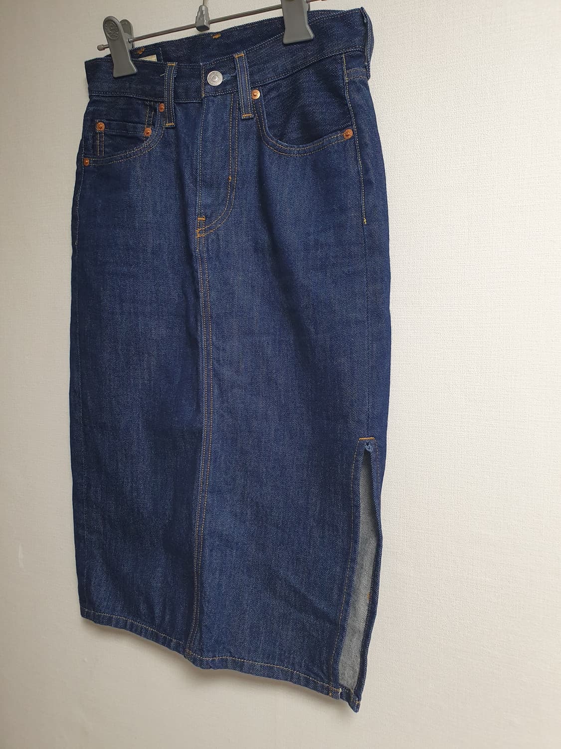 리바이스 슬릿 데님 스커트 블루 W24 💙🪡 상품이미지3