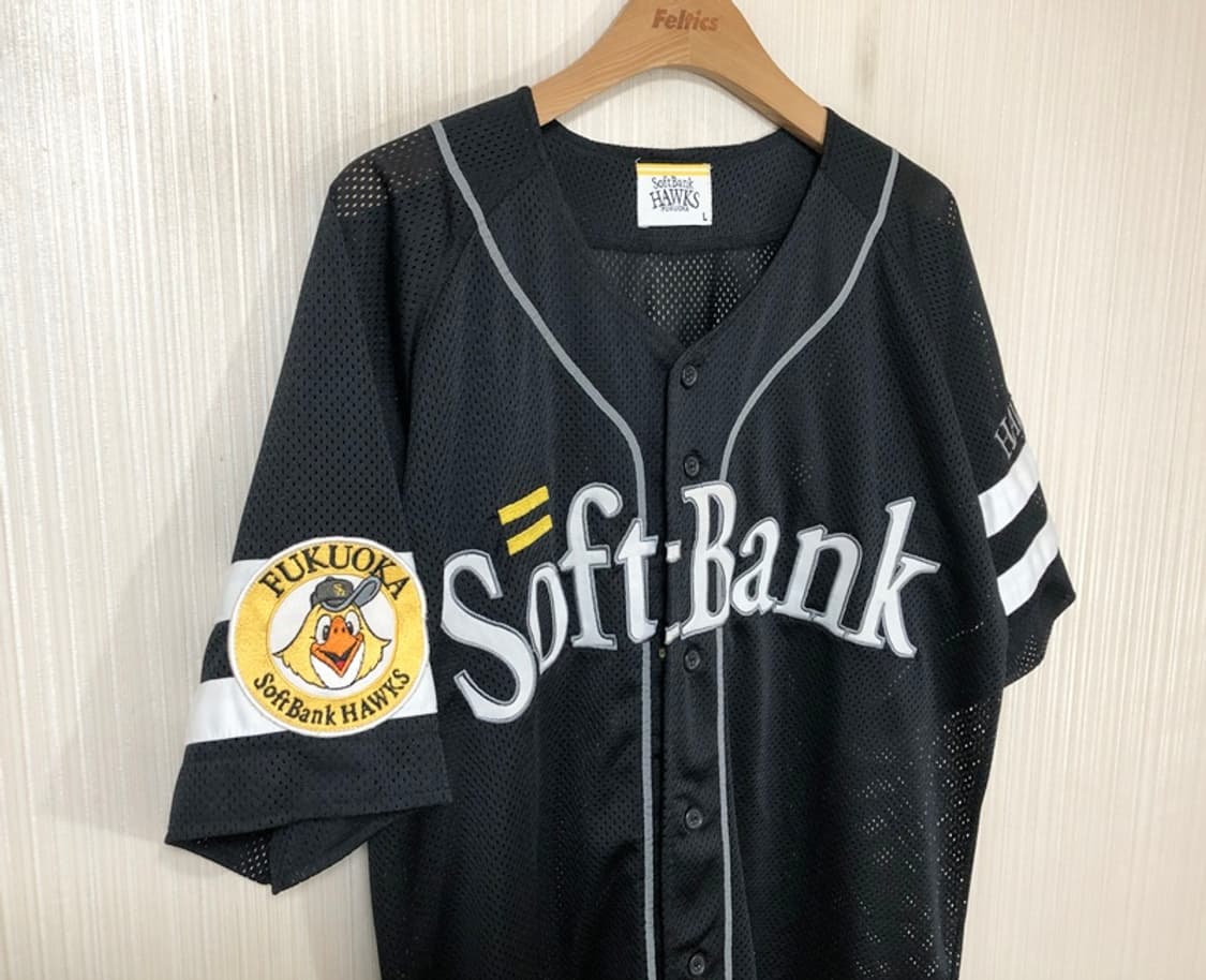 NPB 데상트 후쿠오카 소프트뱅크호크스 블랙유니폼/져지 L 상품이미지5