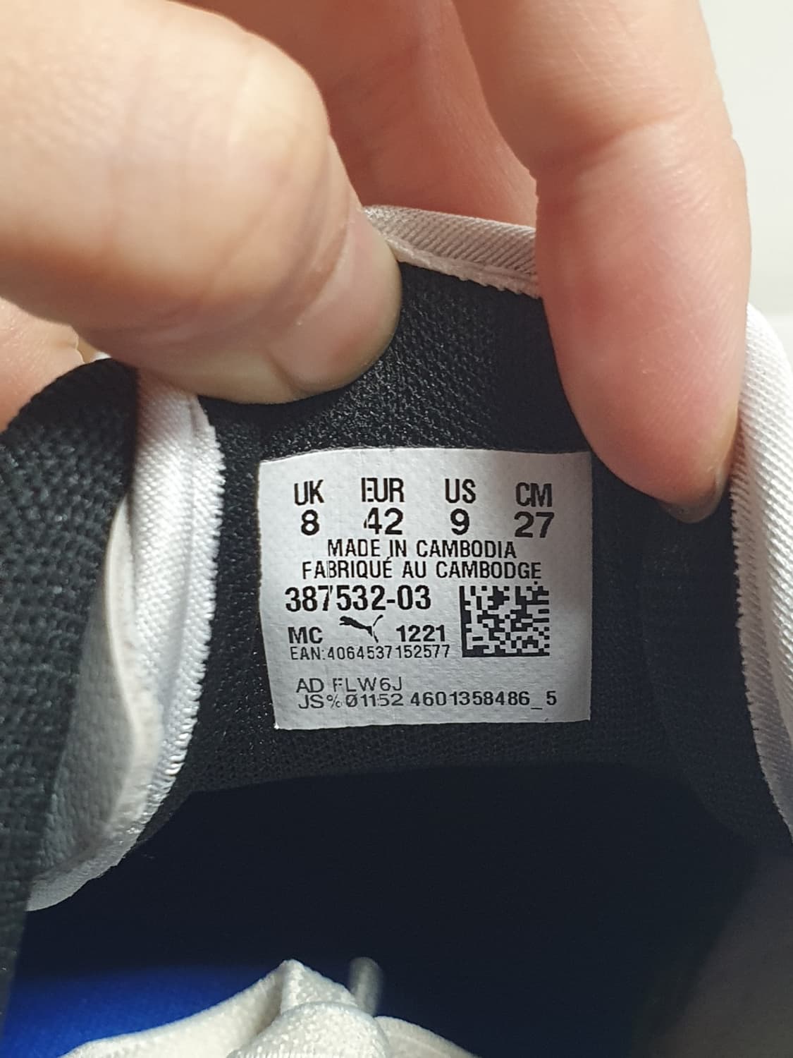 270mm 푸마 베이더론 스니커즈 화이트 검솔 상품이미지9