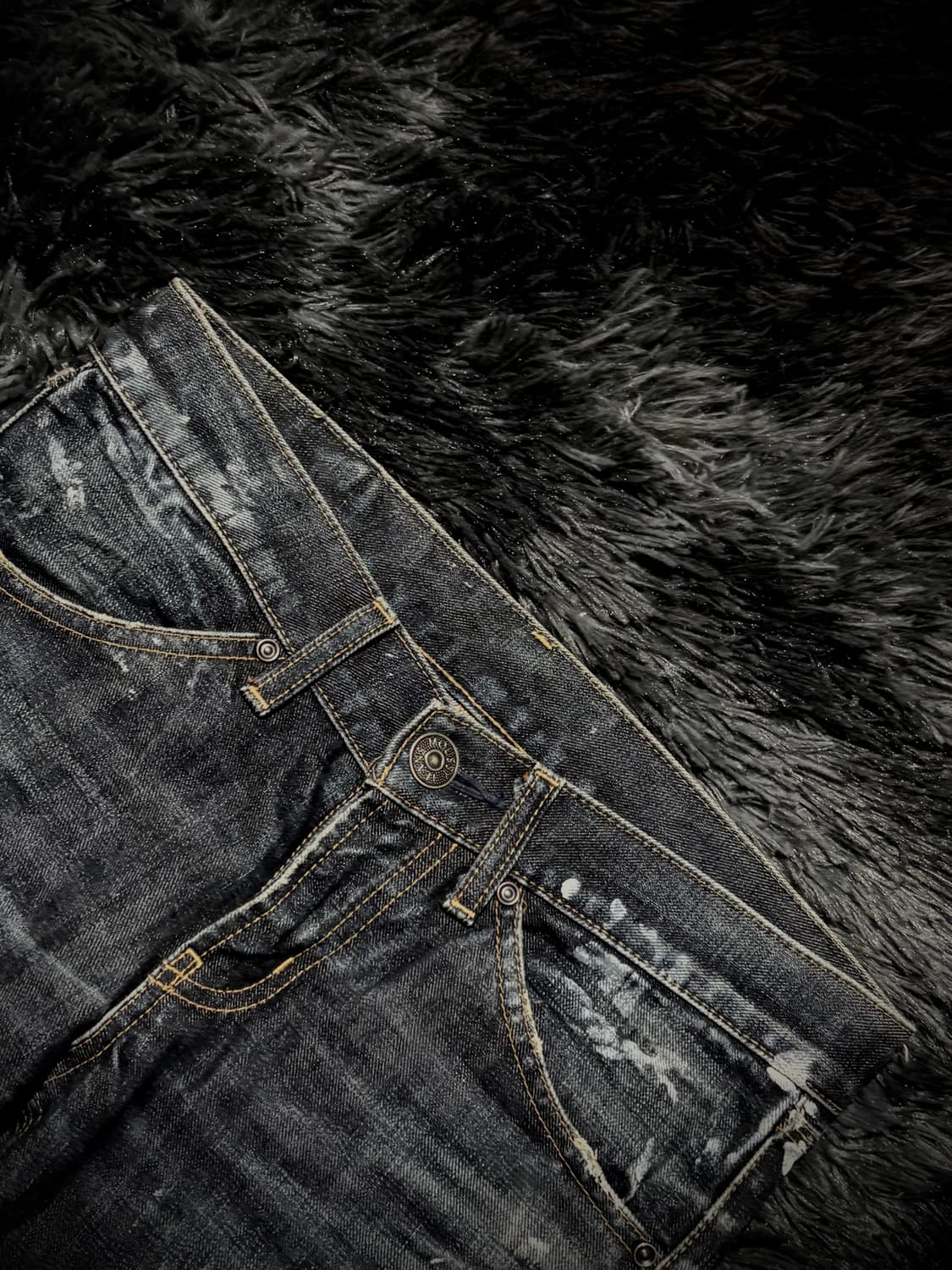 Moussy 페인팅 패치 부츠컷 데님팬츠 상품이미지5