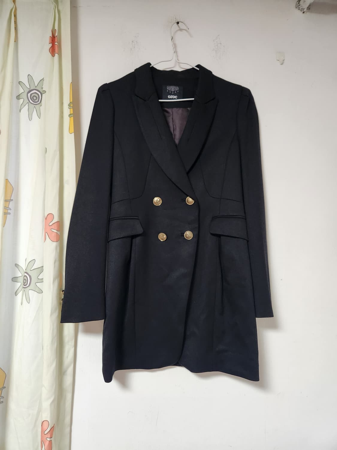 OZOC  블랙 금장 더블 버튼 간절기 코트55~66 상품이미지1
