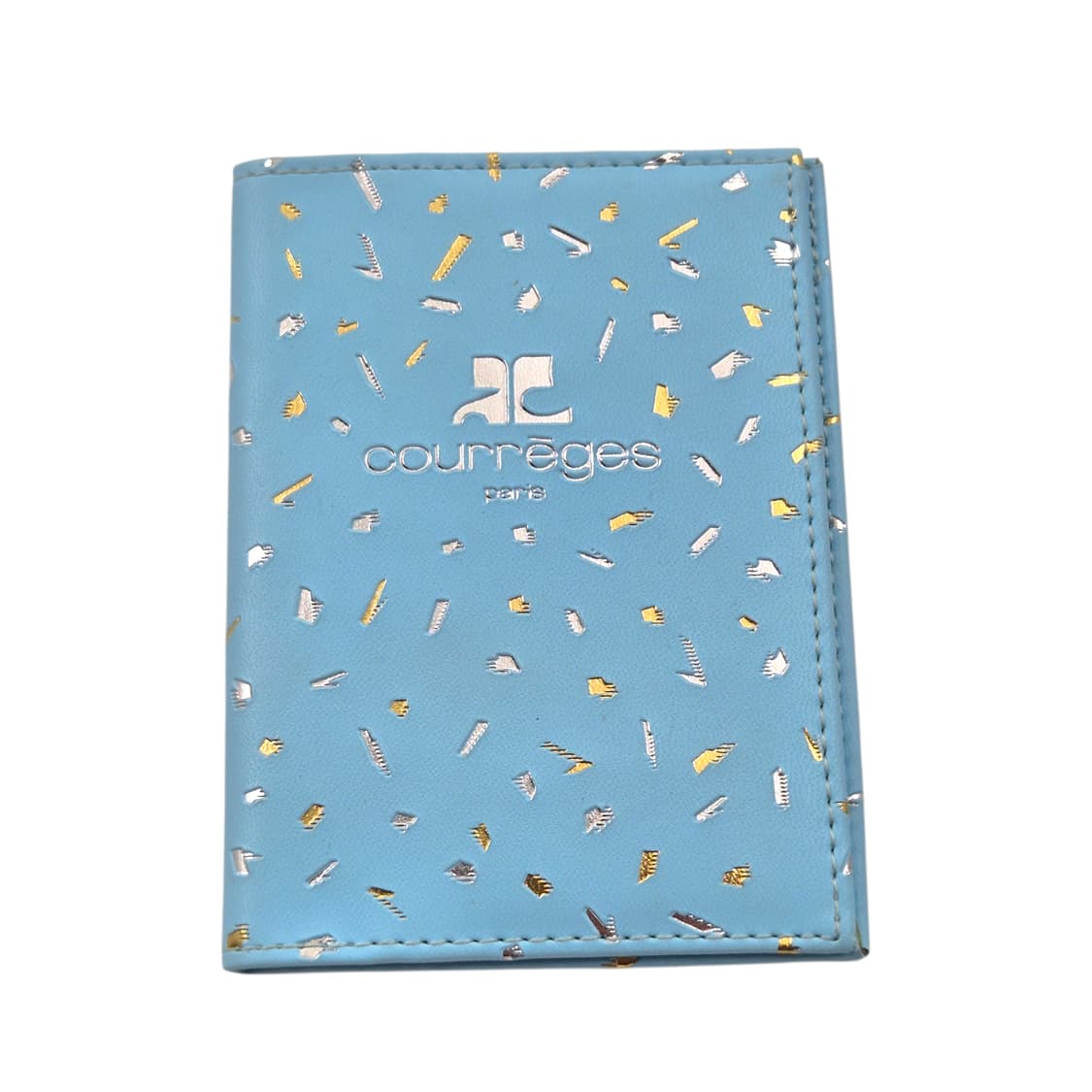 90s 꾸레쥬 실버 물방울 칩 레더 카드 지갑 상품이미지1