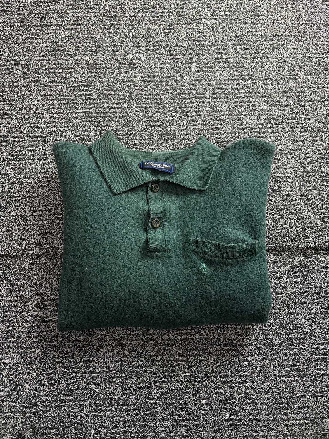 90s YSL 입생로랑 아카이브 딥카키 미니멀 카라넥 2955 상품이미지1