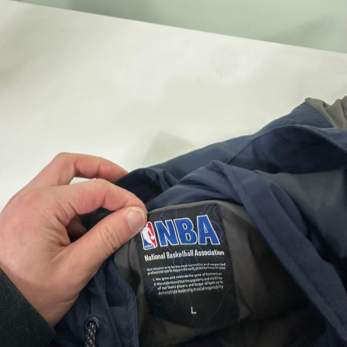 95 NBA 네이비그레이 배색 LA레이커스 나일론 후디 바람막이 상품이미지5