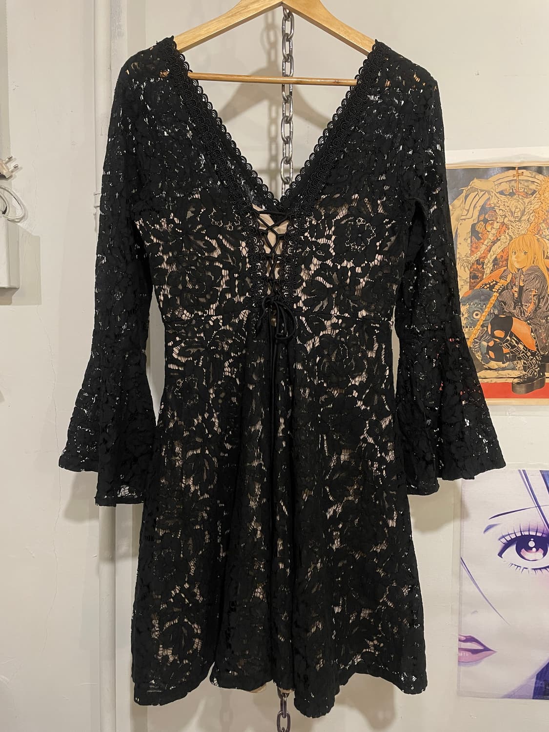 플라워 블랙 레이스 원피스 고딕 고스 펑크 오리엔탈 상품이미지8