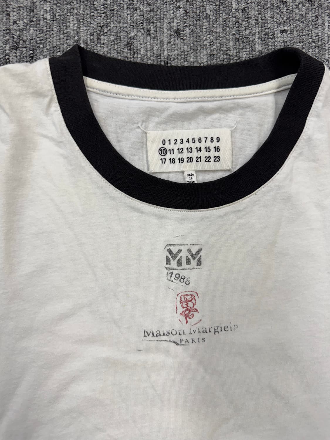 마르지엘라 스탬프 티셔츠 블랙 xl 상품이미지3