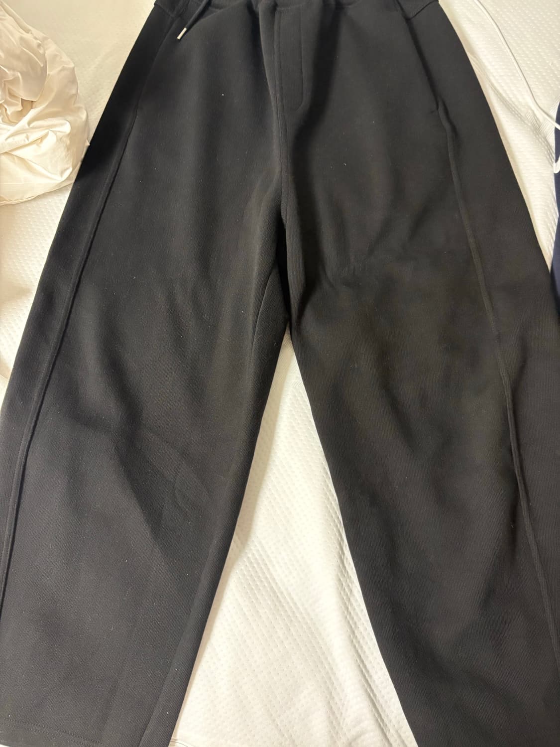 BRENSON 검정 와이드 코튼 팬츠 M 새상품 상품이미지1