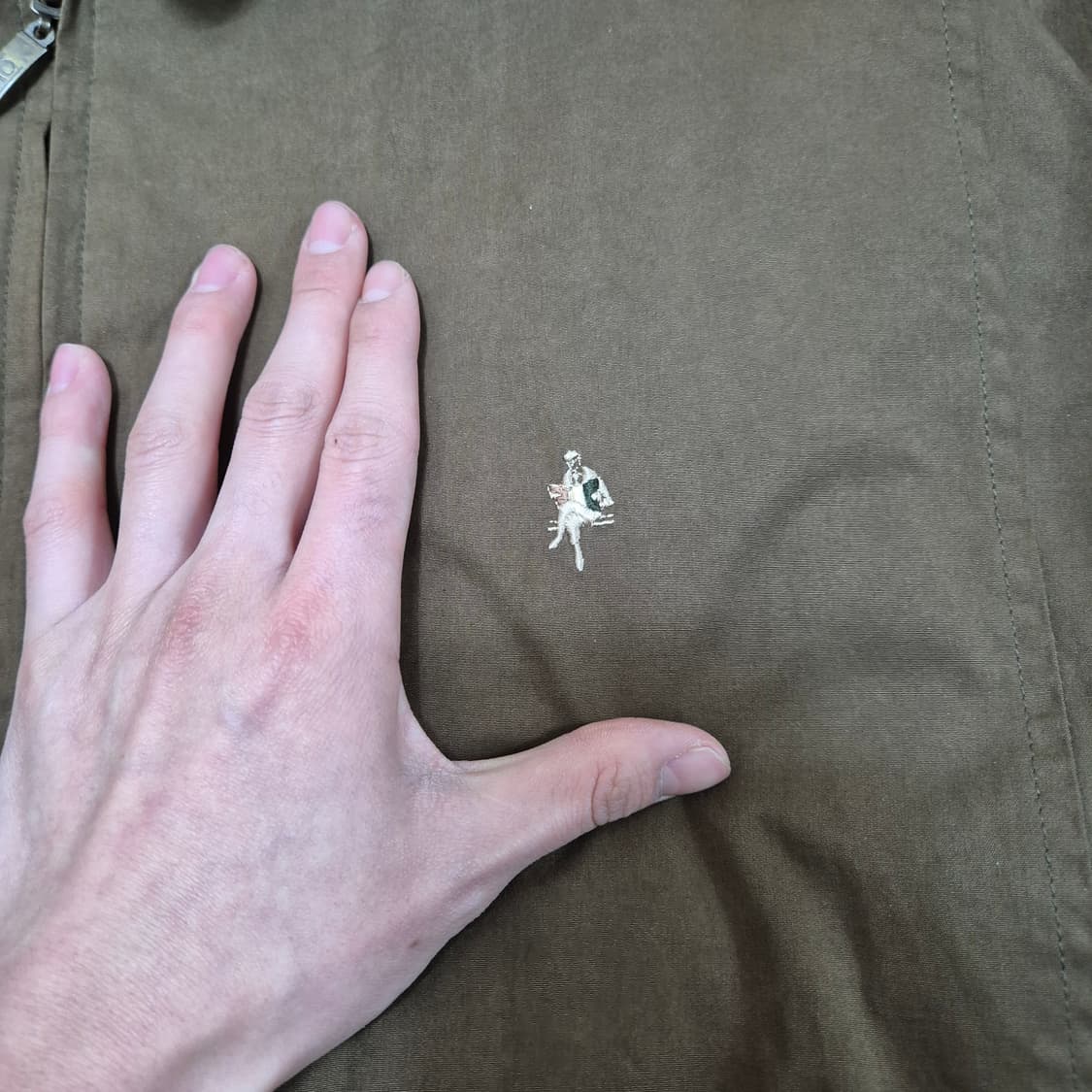 올젠 자수로고 울 안감 블루종 자켓 L(100) 상품이미지4