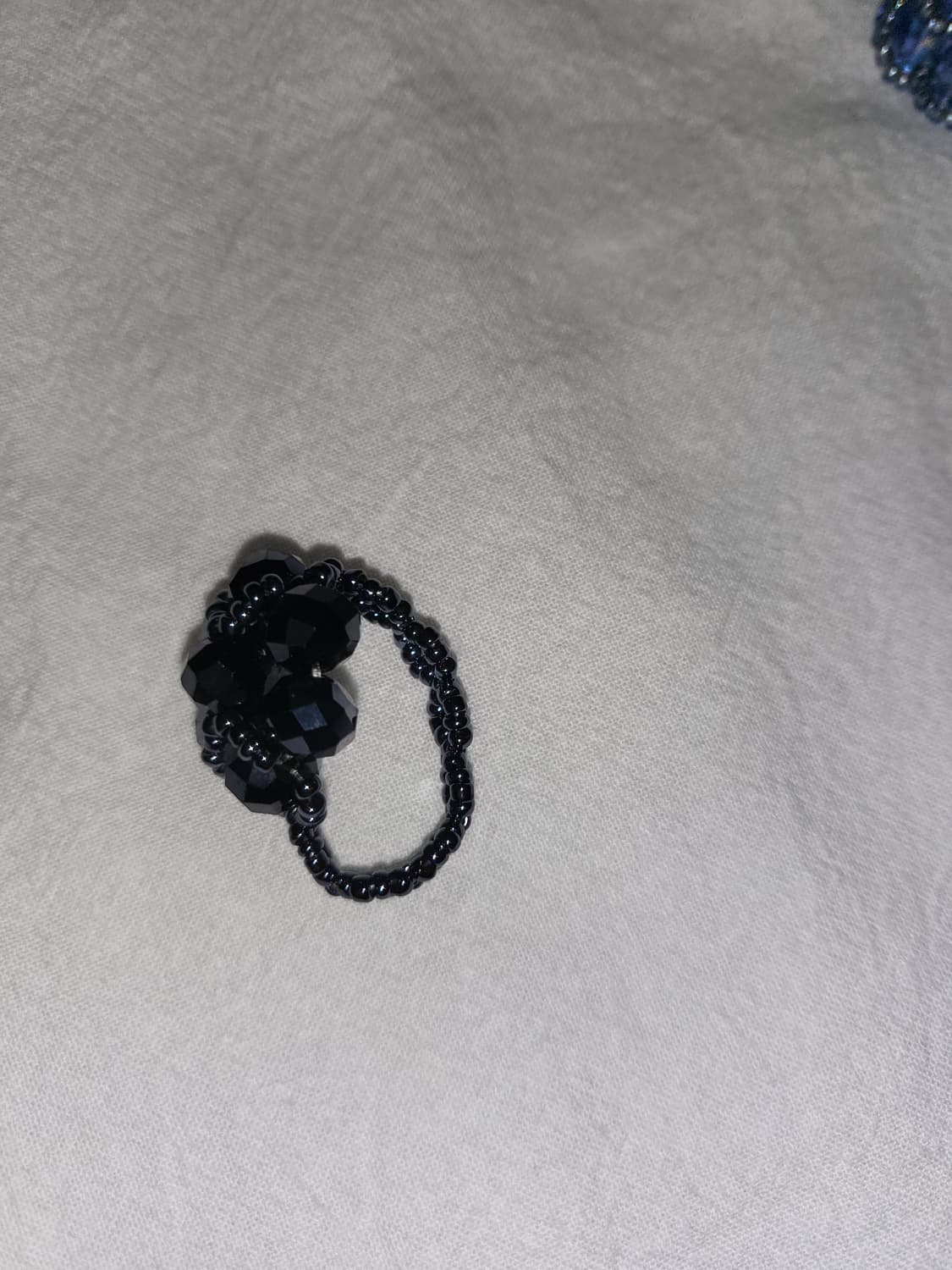 플라워 블루블랙베리 비즈 꽃반지 set 상품이미지2