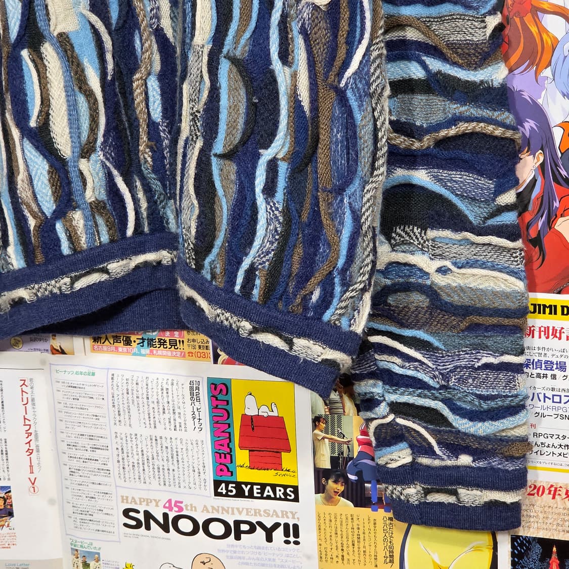 림노스 오스트레일리아 블루 배색 케이블 니트 상품이미지4