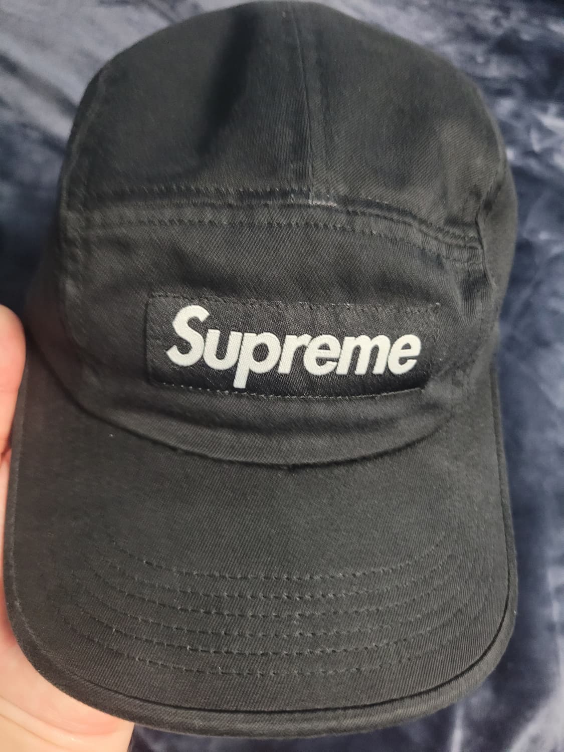 슈프림 워시드 치노 트윌 캠프캡 블랙 - 24SS 상품이미지1