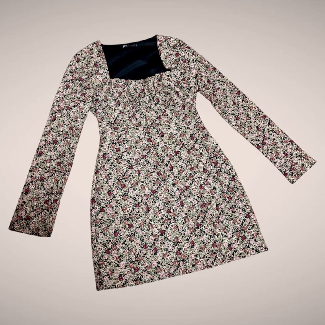 [반택포] 자라 ZARA 플로럴 롱 슬리브 미니 원피스 상품이미지3