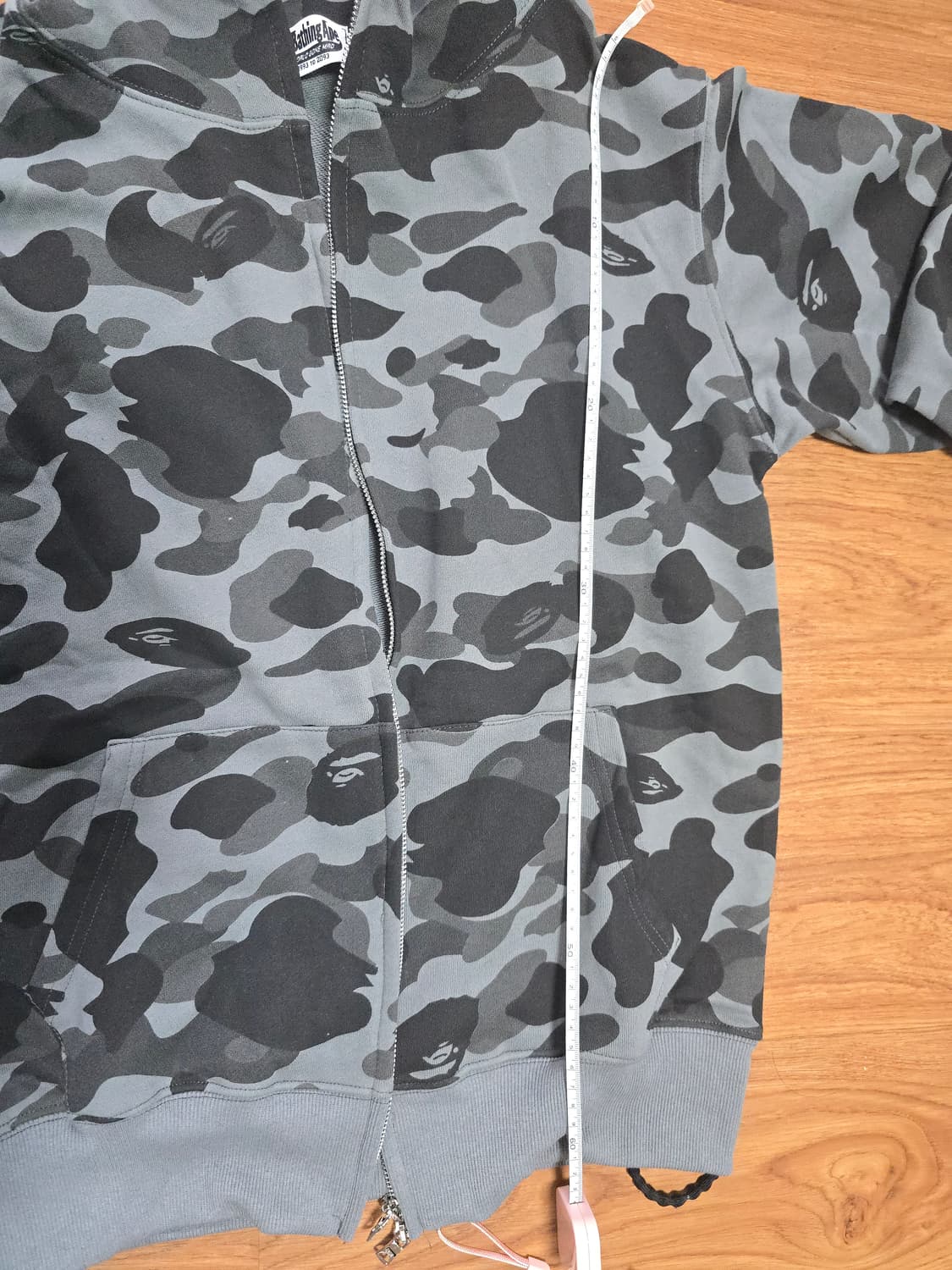 베이프 샤크 후드집업 그레이 카모 L사이즈 상품이미지7