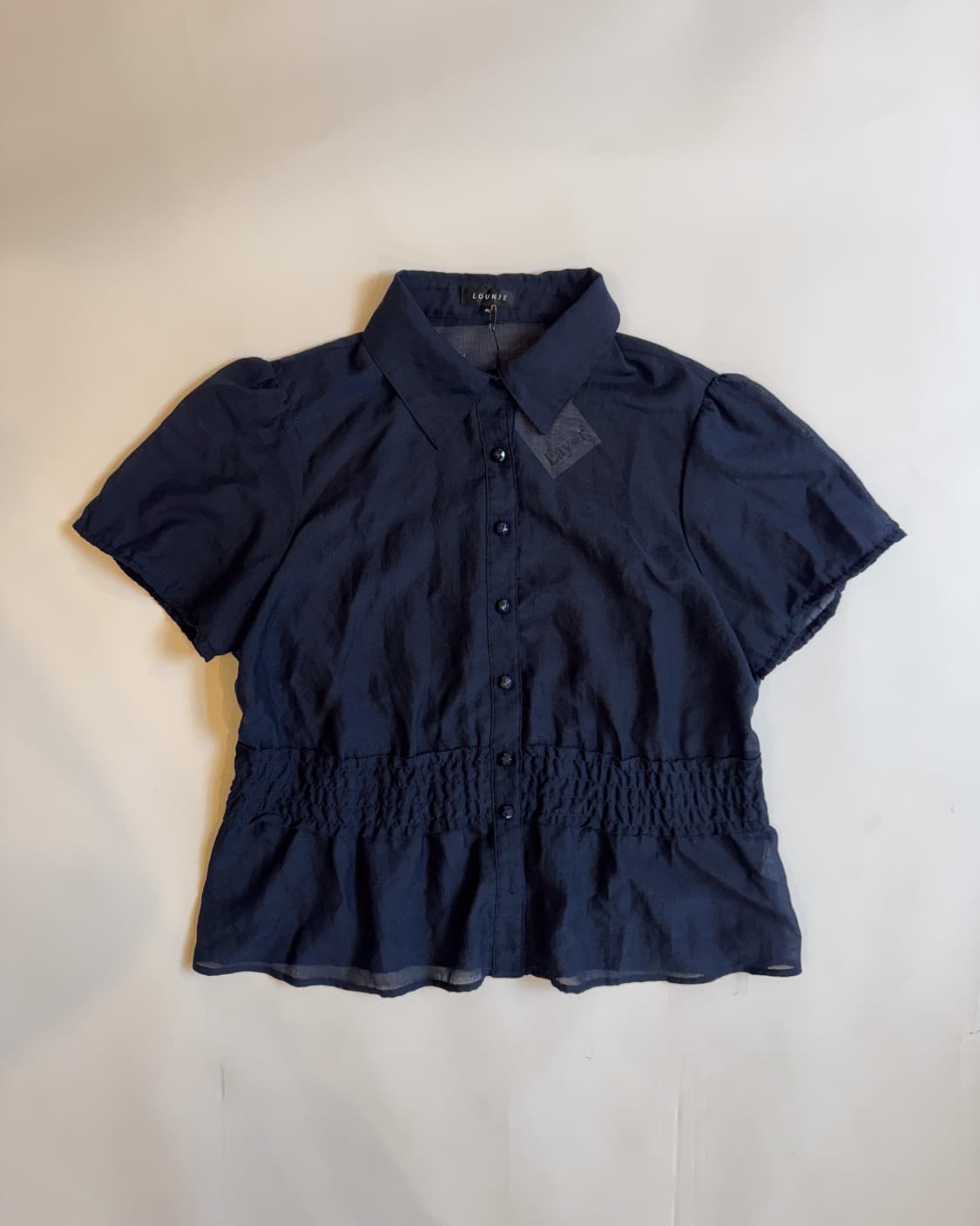 Lounie Navy Smocked Blouse  상품이미지1
