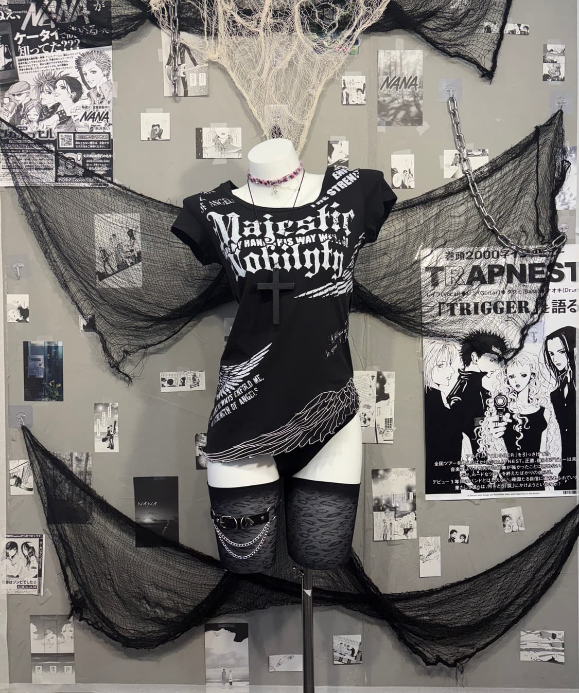 PUNK wing Diagonal detail halfsleeve 상품이미지1