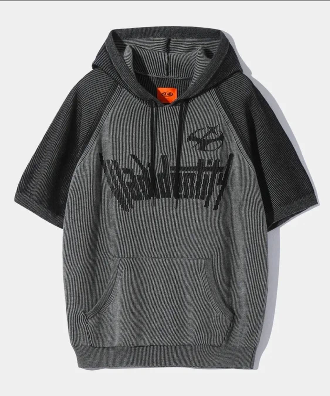 (남녀공용)디미트리블랙 VLAD 아이덴티티 투톤 반팔 후드 니트 상품이미지2