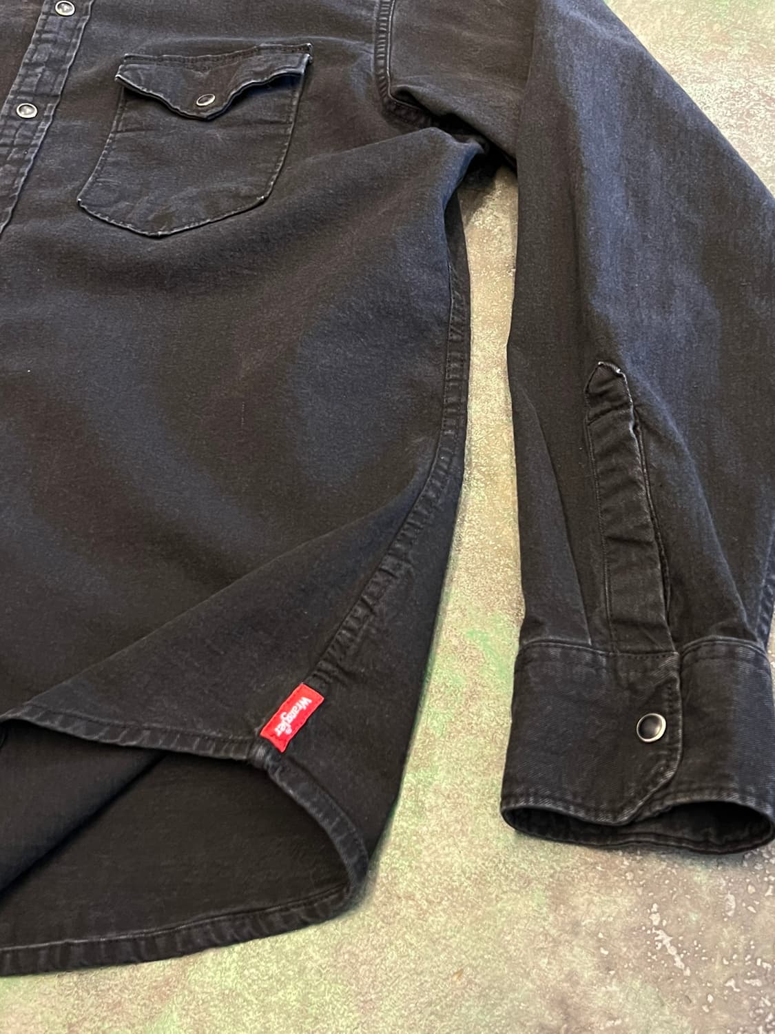 [L] Wrangler 블랙 웨스턴 스냅버튼 랭글러 셔츠 상품이미지5