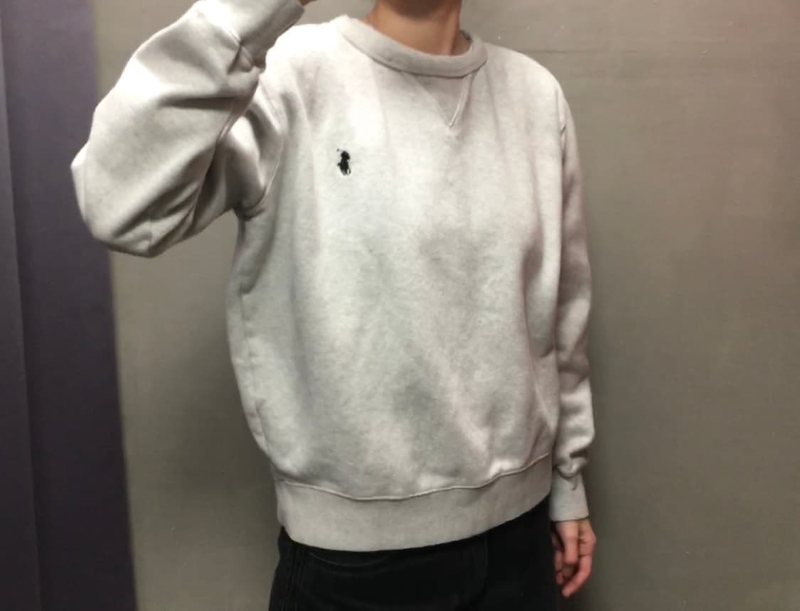 폴로 기모 맨투맨 애쉬그레이 상품이미지3