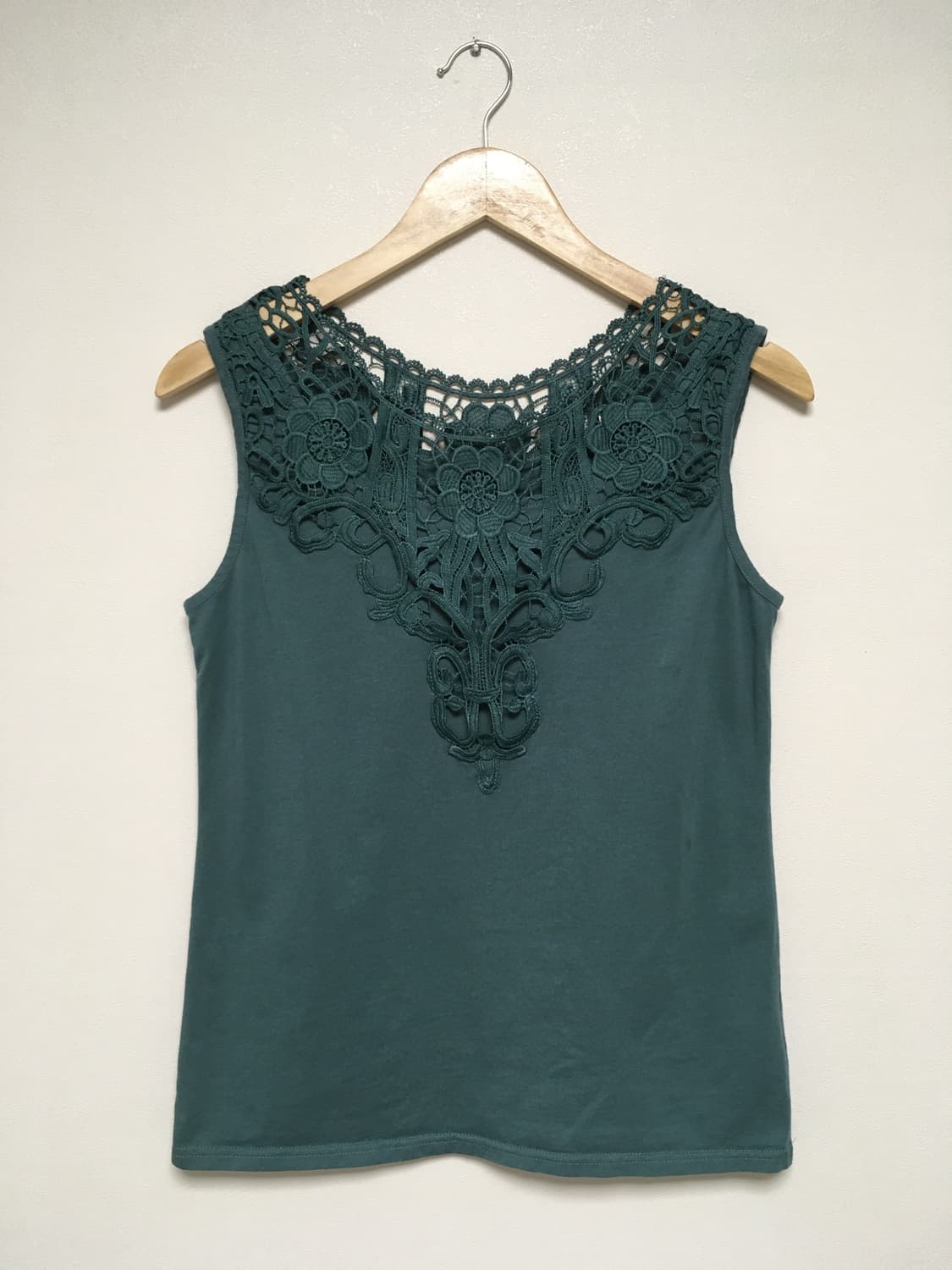 vintage lace sleeveless top deep green 상품이미지6