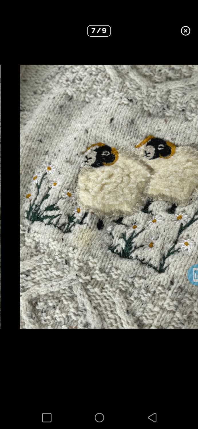 빈티지 양 자수 아란 케이블 스웨터 상품이미지7