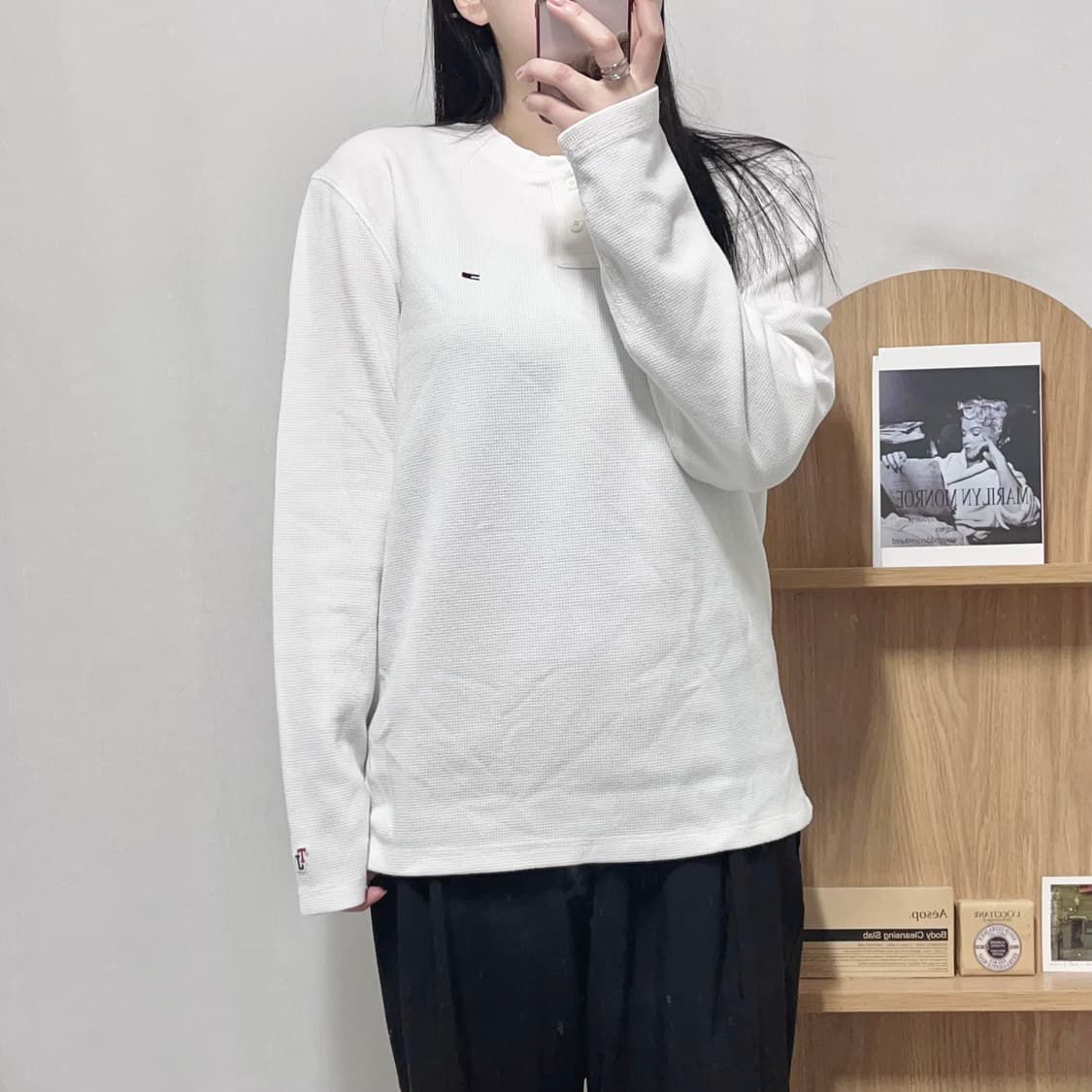 [정품] 타미 화이트 헨리넥 와플티 [ M ] 상품이미지2