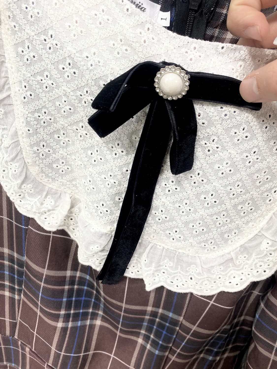 로걀 와인초코맛 체크 원피스 상품이미지7