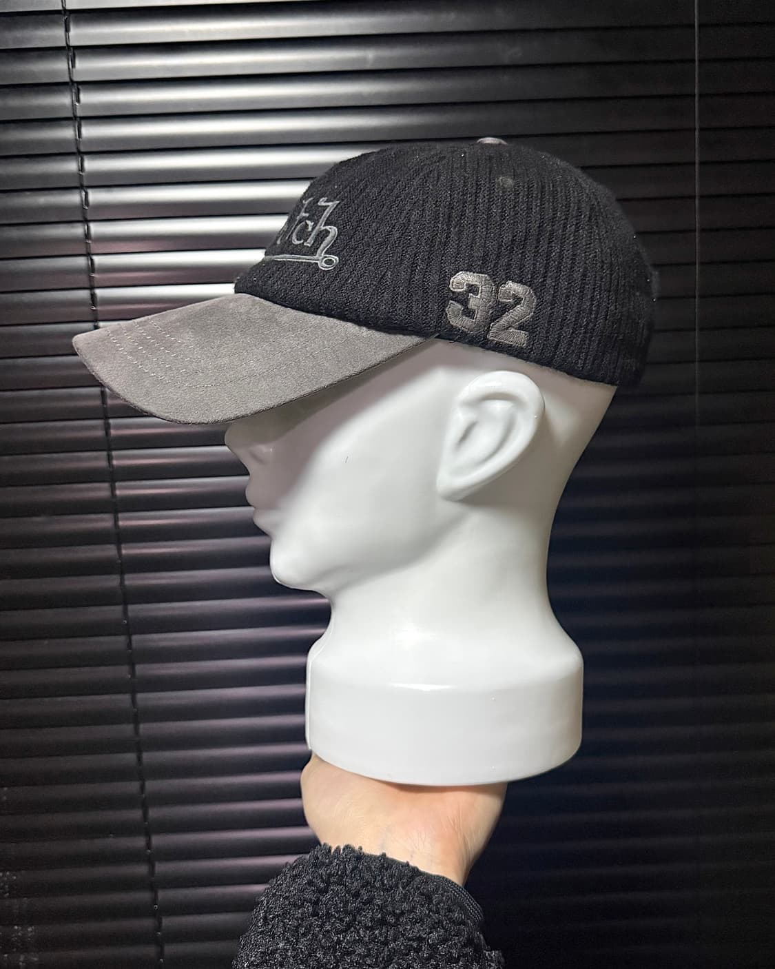 본더치 볼캡 골지 니트 레더 자수 블랙 그레이 갸루 고스 펑크 락 로리 상품이미지2