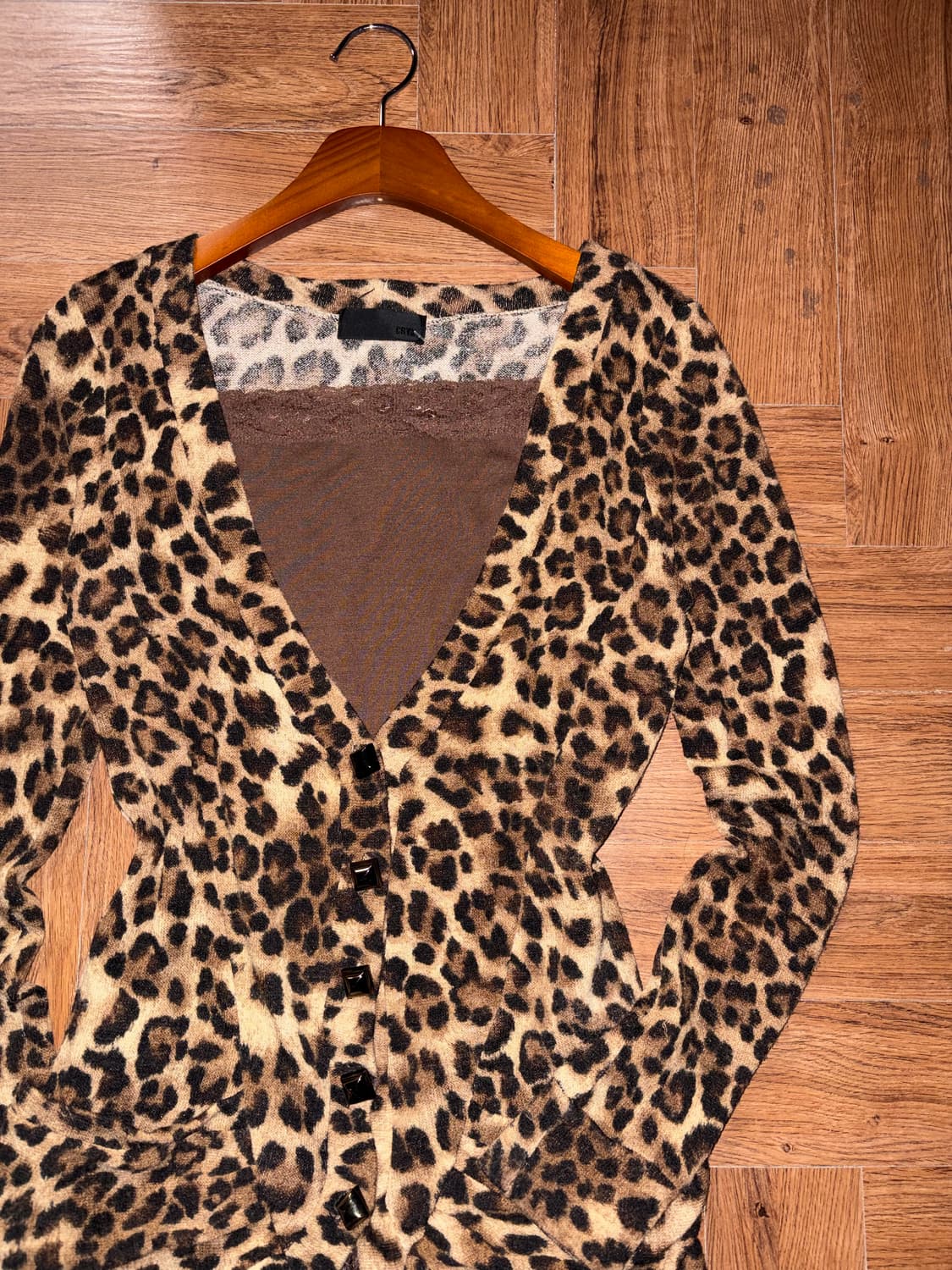 빈티지 레오파드 셔링 가디건 상품이미지9