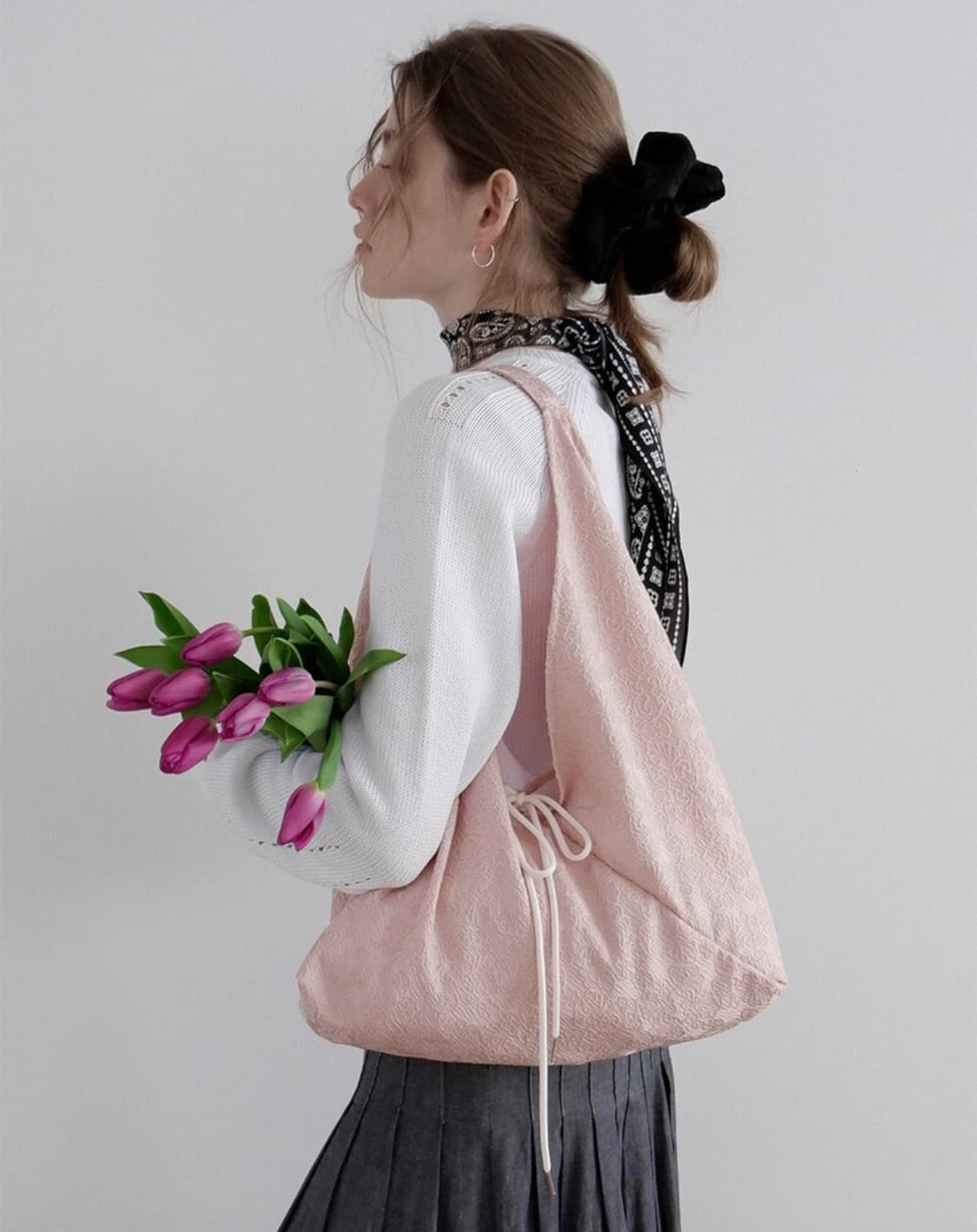 [미개봉/새제품] 보르 잔느 쟈가드 플라워 숄더백 핑크 상품이미지1