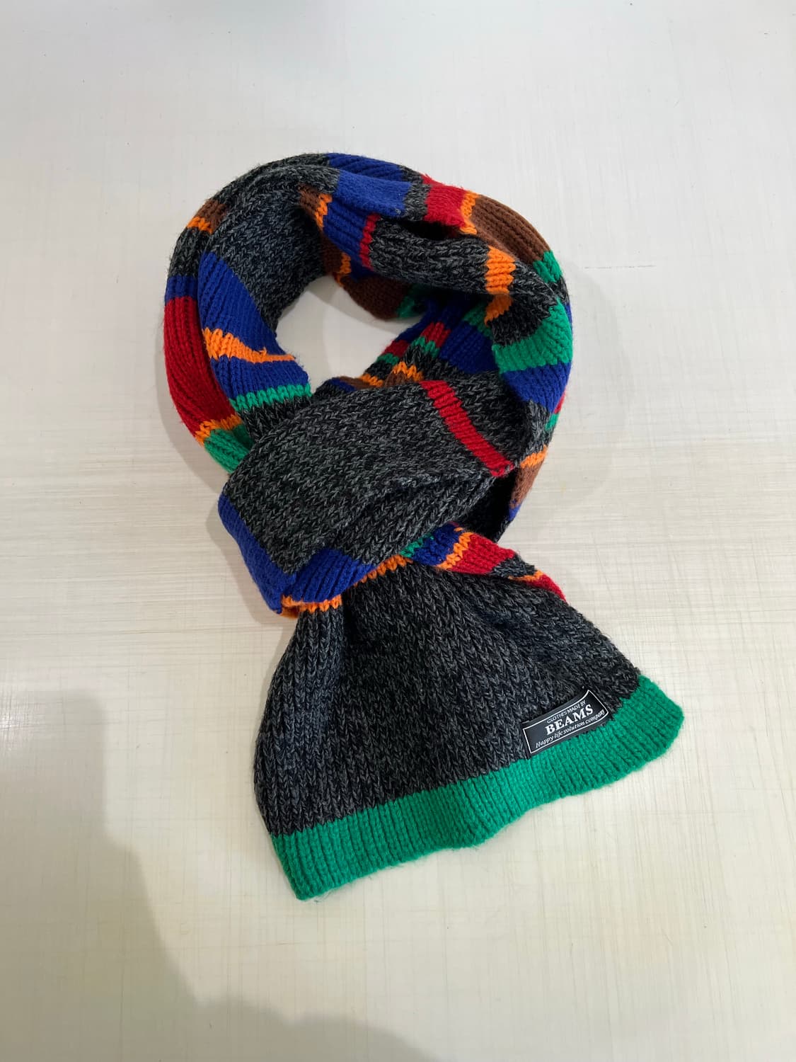 Beams 빔즈 멀티컬러 스트라이프 머플러 상품이미지1