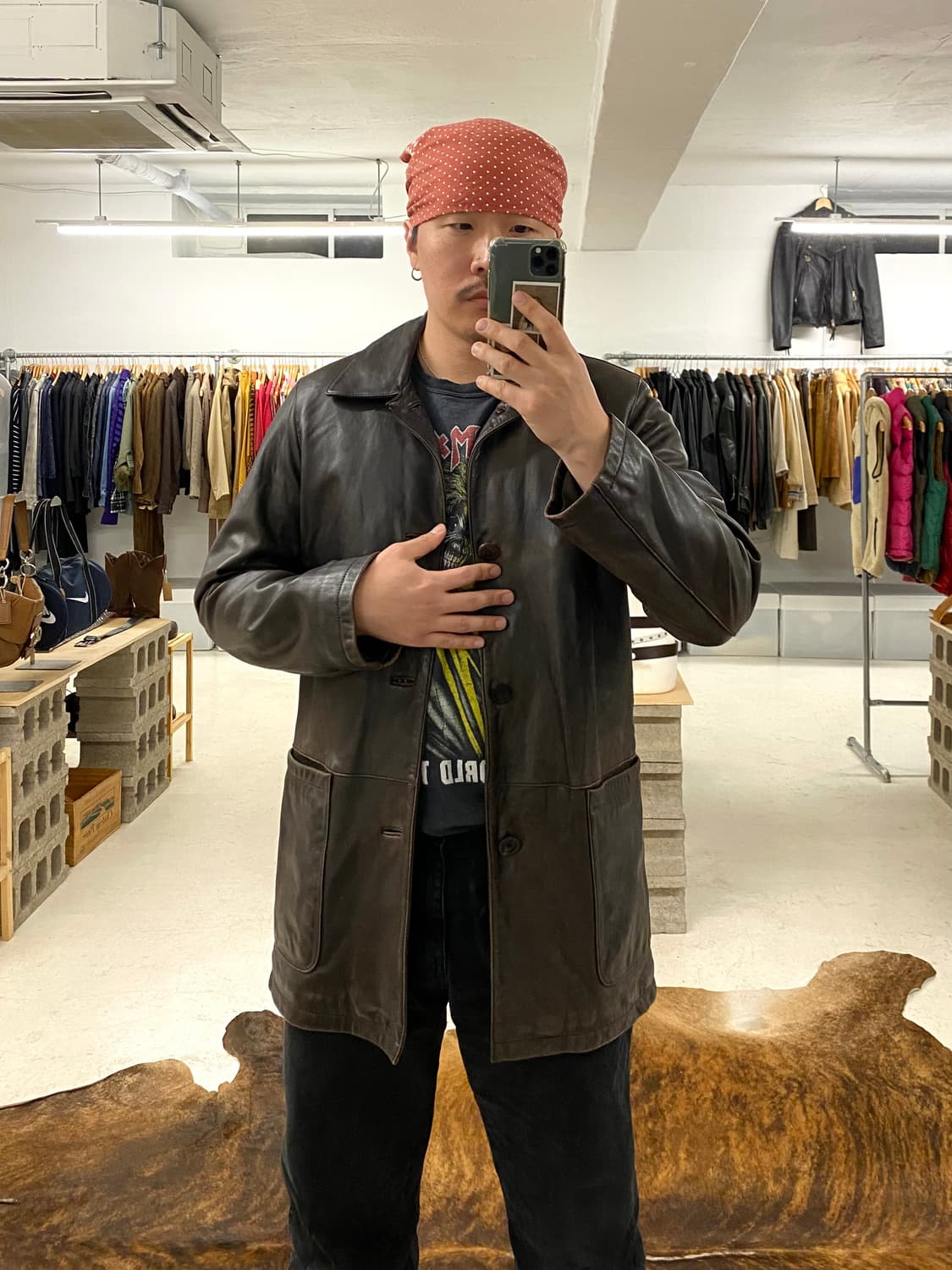 VTG leather coat 빈티지 레더 코트 상품이미지9