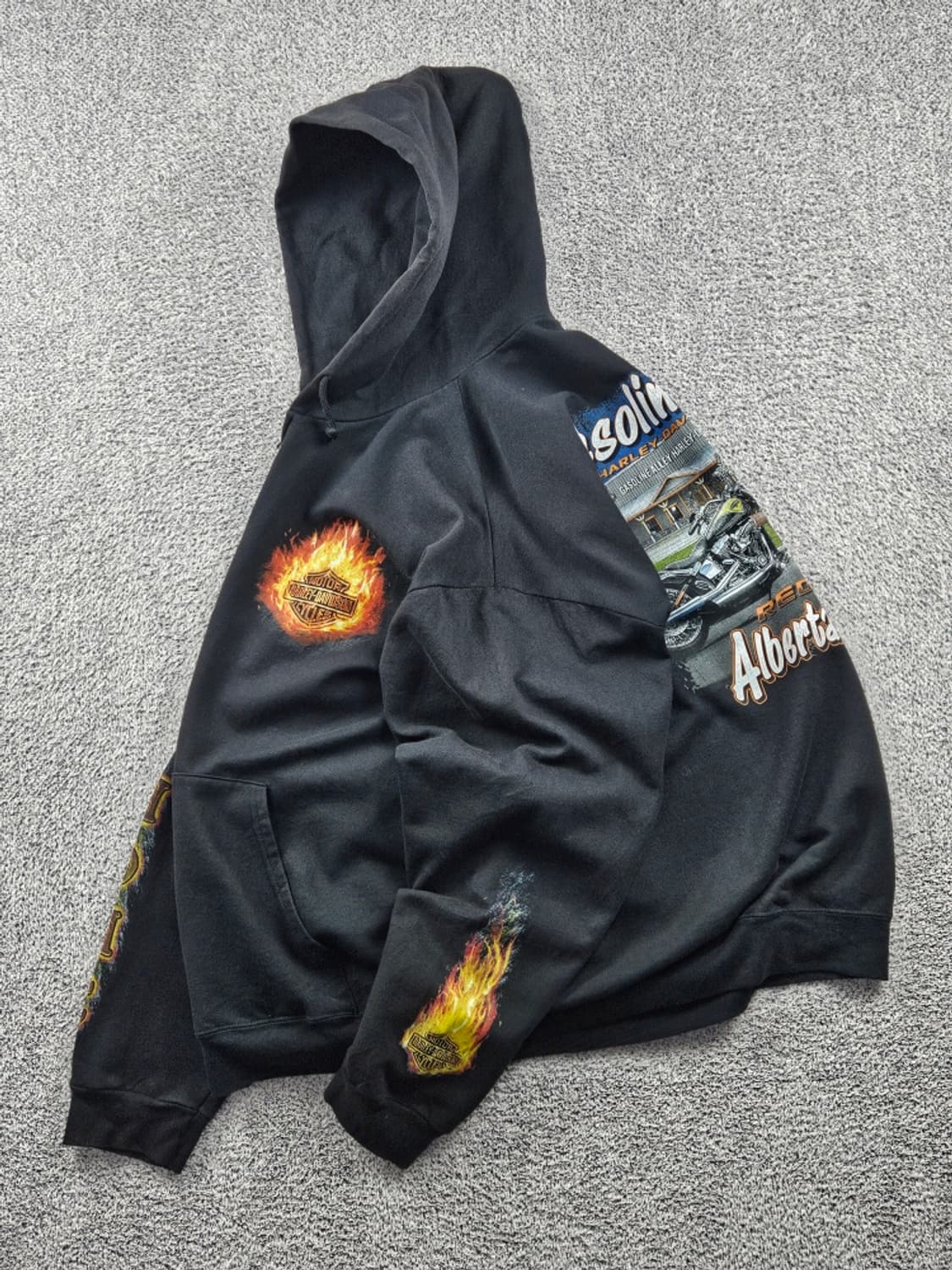 할리데이비슨 캐나다 엘버타 플레임 후드 집업 (2XL추정) / 10933 상품이미지4